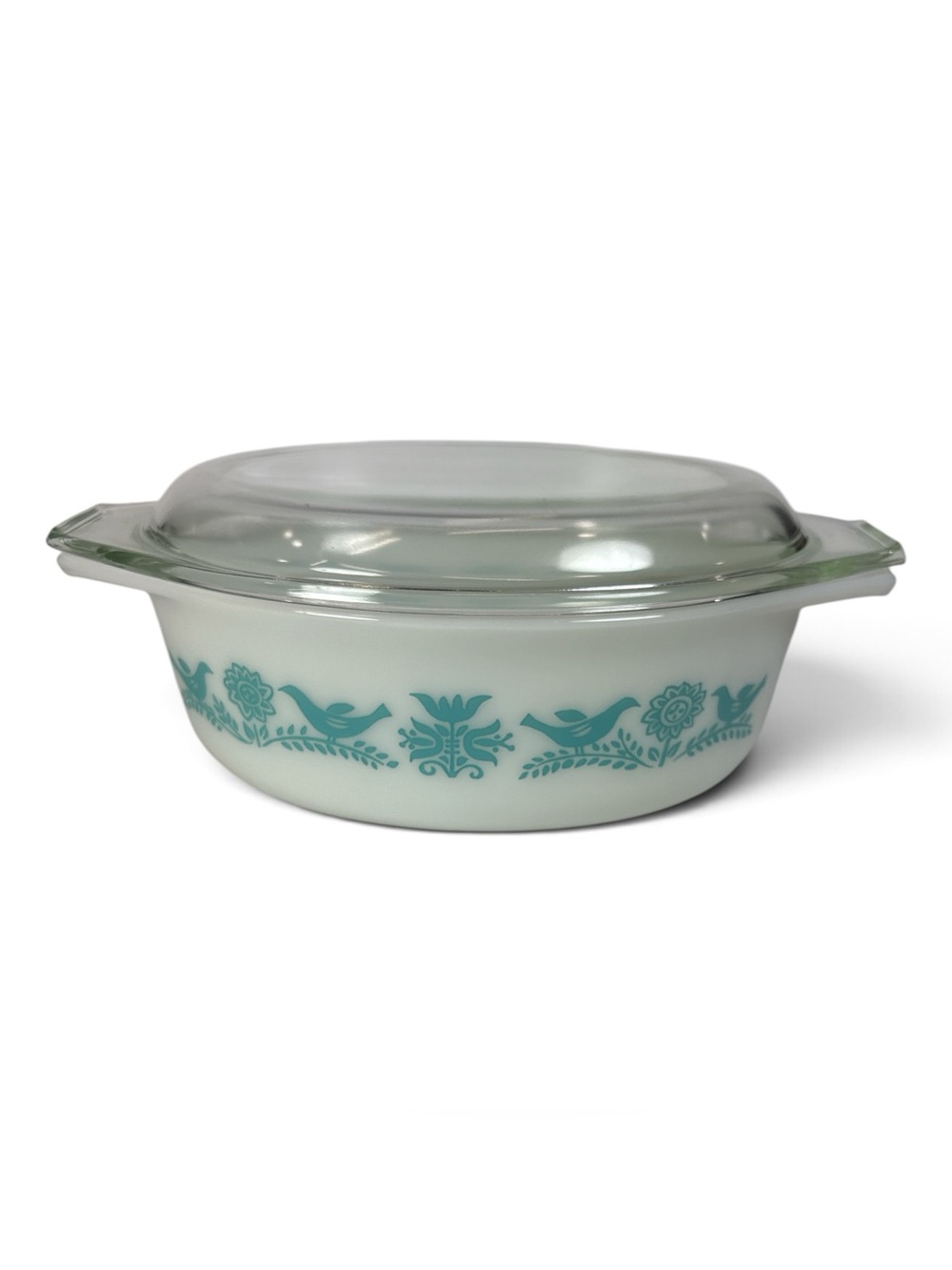 Vintage Pyrex 043 1.5 Quart Turquoise Bluebird Casserole Baking Dish w/ 943C Lid
